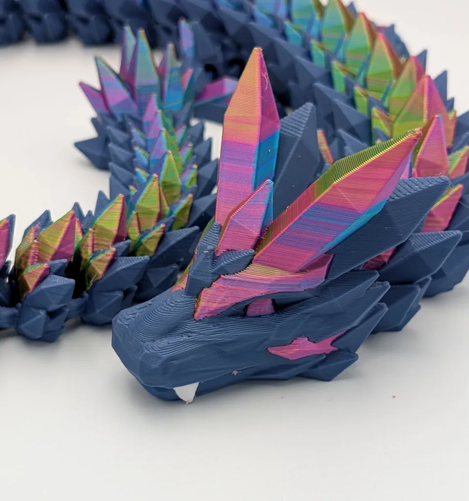 Blue and purple crystal articulated dragon