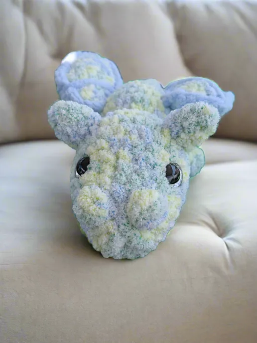 Pastel crocheted elephant